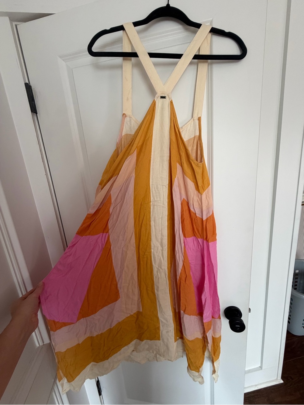 O'Neill Colorblock Maxi Dress in Mustard, Pink & Cream - Picture 3 of 3